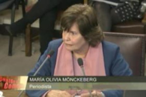 María Olivia Mönckeberg, Directora del ICEI, en sesión de la Comisión Investigadora de la Cámara
