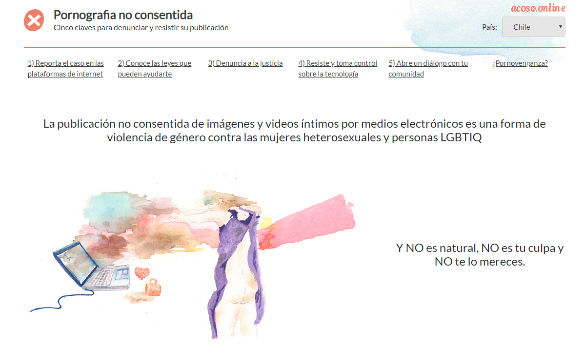 Acoso.online primer sitio web en Latinoamérica para atender a las víctimas de pornografía no consentida.